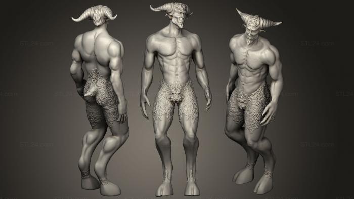 Figurines heroes, monsters and demons (Pan, STKM_1509) 3D models for cnc
